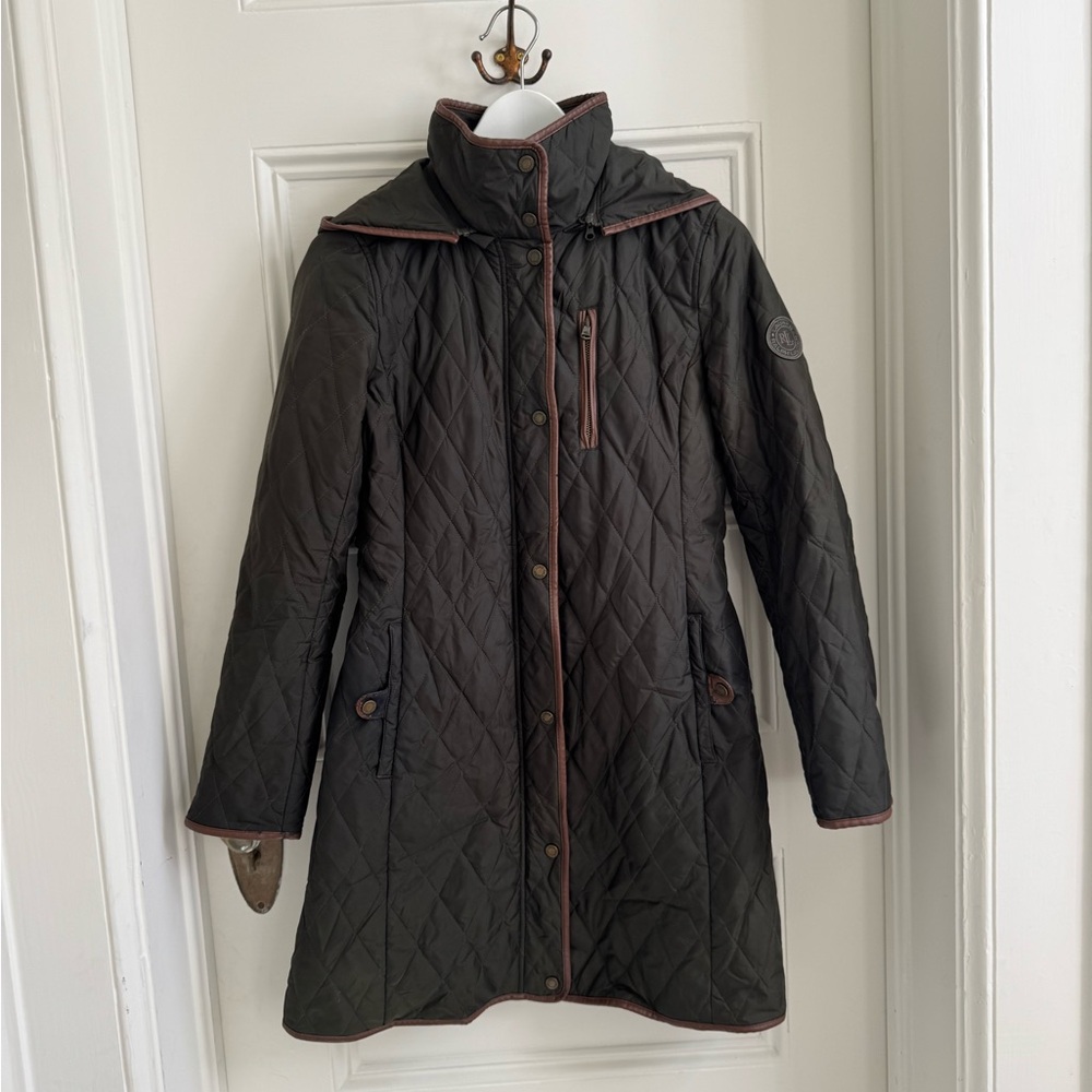 Barbour Olive Green Quilted Puffer Jacket